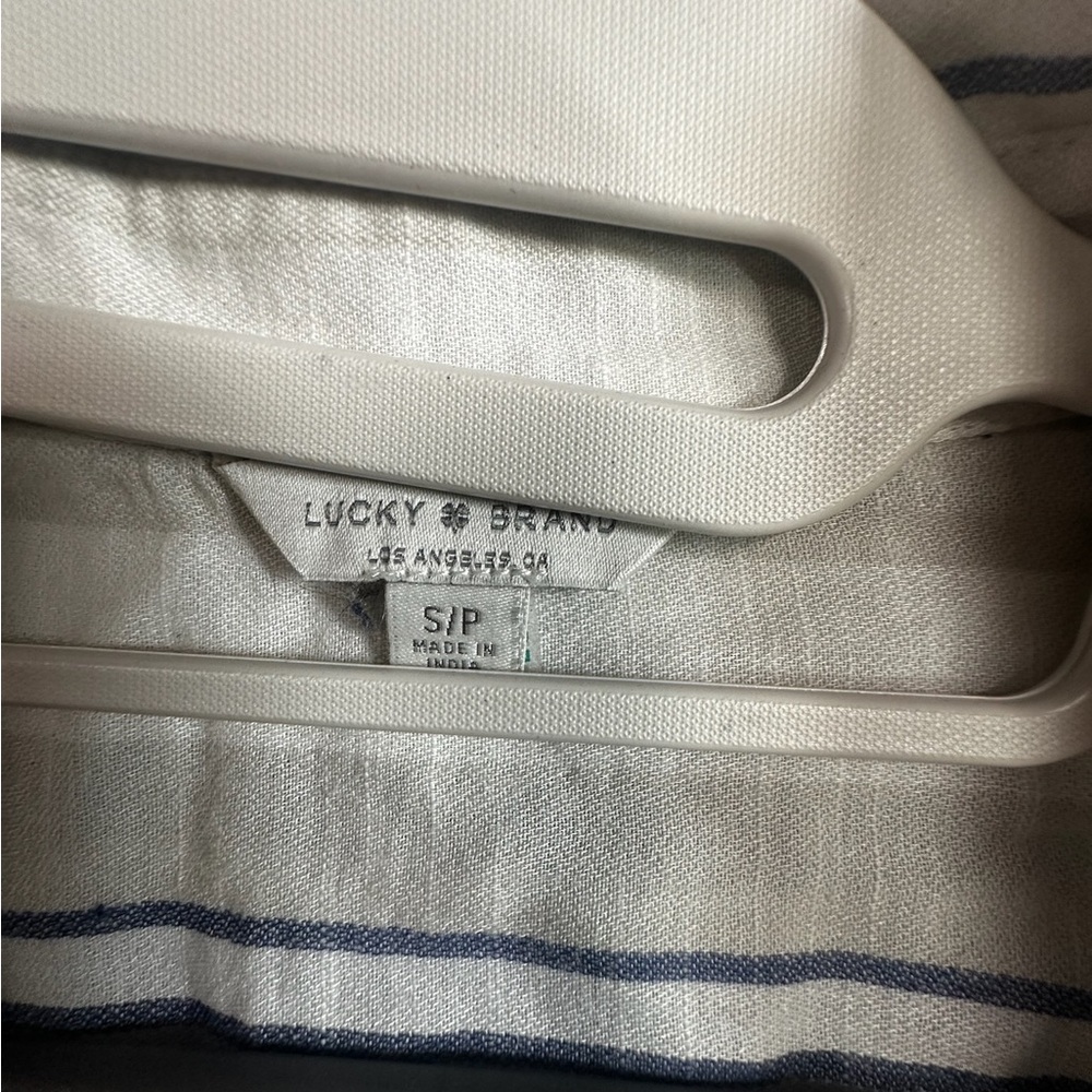 Lucky Brand Blue and White Striped Button Down Shirt - Picture 4 of 9